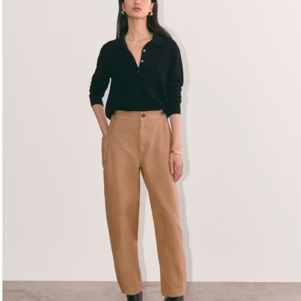 NWT Everlane The Fatigue Barrel Pant in Toasted Coconut